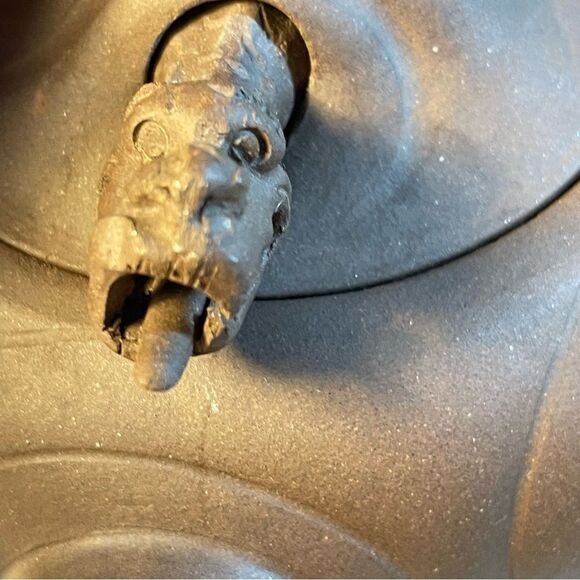 Yixing teapot and cups Chinese purple clay with dragon & pumpkin for good luck - Picture 6 of 10